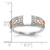14K White Gold and Rose Gold 1/4 carat Diamond Complete Wrap Ring