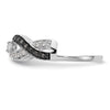 14K White Gold 1/5 carat Black and White Diamond Complete Wrap Ring