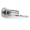 14K White Gold 3/8 carat Diamond and Blue Sapphire Complete Wrap Ring