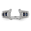 14K White Gold 3/8 carat Diamond and Blue Sapphire Complete Wrap Ring
