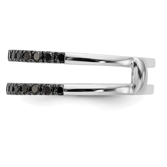 14K White Gold 1/2 carat Black Diamond Complete Ring Guard