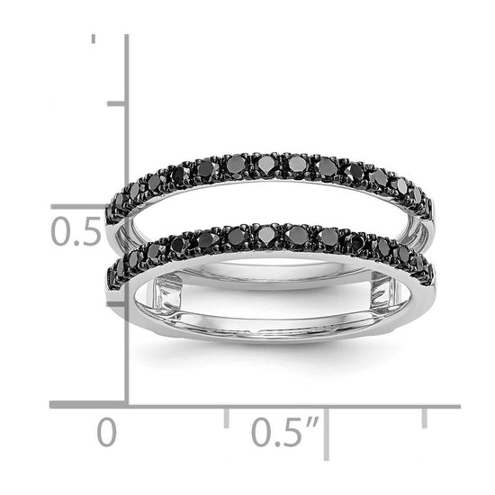 14K White Gold 1/2 carat Black Diamond Complete Ring Guard