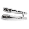 14K White Gold 3/4 carat Black and White Diamond Complete Ring Guard