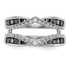 14K White Gold 3/4 carat Black and White Diamond Complete Ring Guard