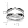 14K White Gold 3/4 carat Black and White Diamond Complete Ring Guard