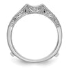 14K White Gold 1/4 carat Blue and White Diamond with Black Rhodium Complete Ring Guard