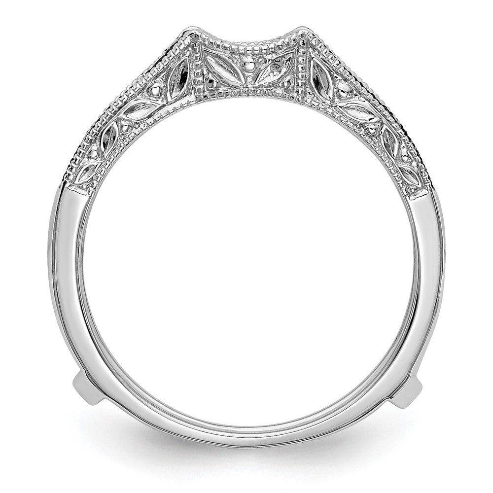 14K White Gold 1/4 carat Blue and White Diamond with Black Rhodium Complete Ring Guard