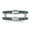 14K White Gold 1/4 carat Blue and White Diamond with Black Rhodium Complete Ring Guard