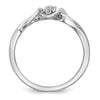 First Promise 14k White Gold 1/20 carat Round Diamond Complete Promise/Engagement Ring