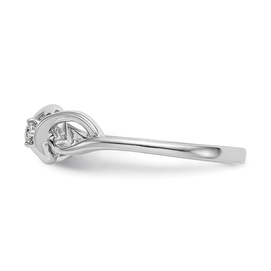 First Promise 14k White Gold 1/20 carat Round Diamond Complete Promise/Engagement Ring