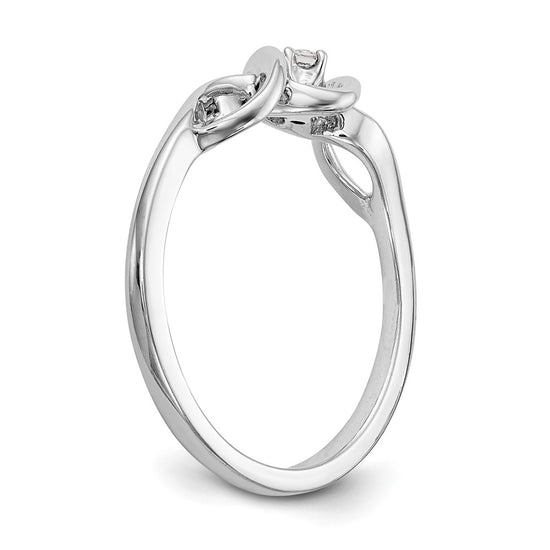 First Promise 14k White Gold 1/20 carat Round Diamond Complete Promise/Engagement Ring