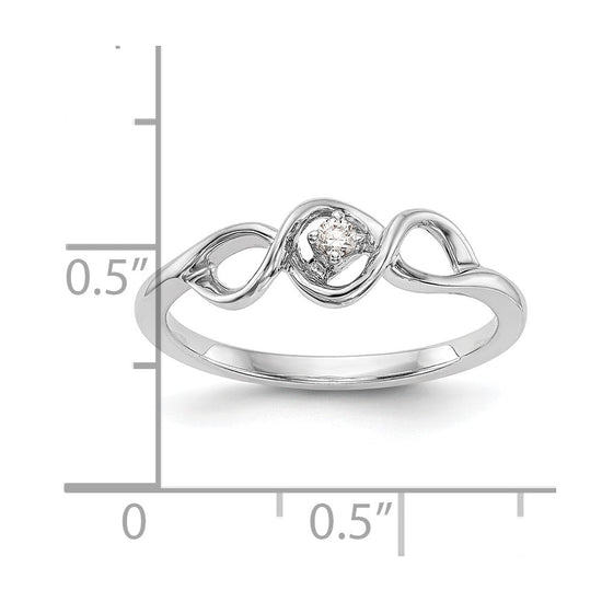 First Promise 14k White Gold 1/20 carat Round Diamond Complete Promise/Engagement Ring