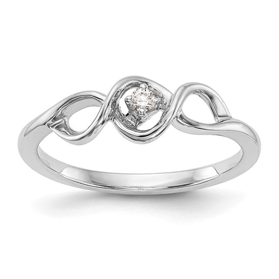 First Promise 14k White Gold 1/20 carat Round Diamond Complete Promise/Engagement Ring