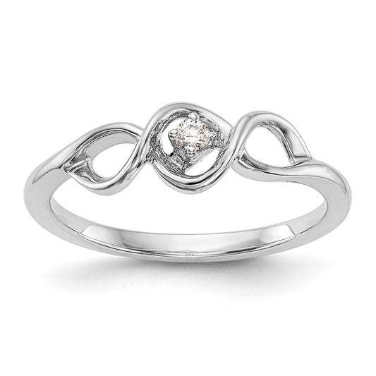 First Promise 14k White Gold 1/20 carat Round Diamond Complete Promise/Engagement Ring