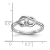First Promise 14k White Gold Love Knot 1/8 carat Round Diamond Complete Promise/Engagement Ring