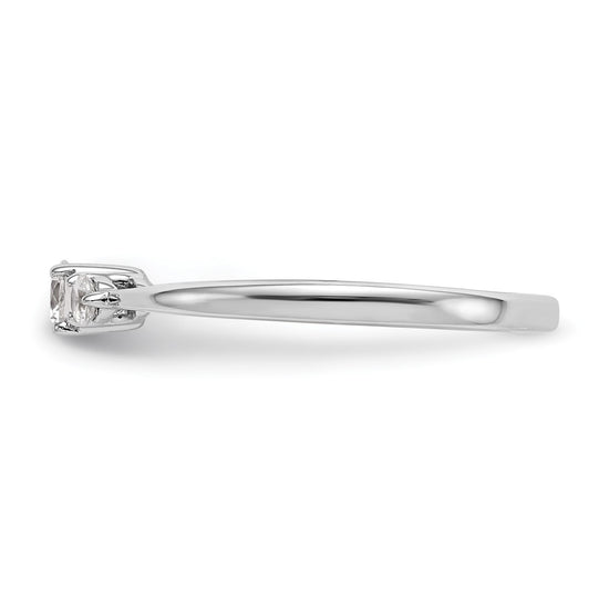 First Promise 14k White Gold 3-Stone 1/4 carat Round Diamond Complete Promise/Engagement Ring