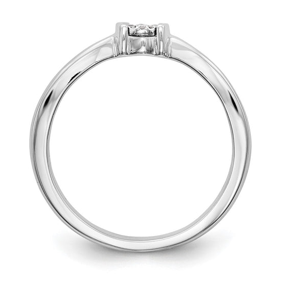 First Promise 14k White Gold Cluster .03 carat Round Diamond Complete Promise/Engagement Ring