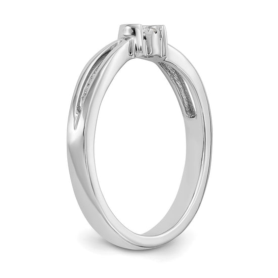 First Promise 14k White Gold Cluster .03 carat Round Diamond Complete Promise/Engagement Ring