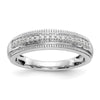 14K White Gold AA Quality 1/10 carat Diamond Trio Complete Men's Wedding Band