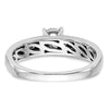 14K White Gold AA Quality 1/8 carat Diamond Trio Complete Engagement Ring
