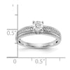 14K White Gold AA Quality 1/8 carat Diamond Trio Complete Engagement Ring