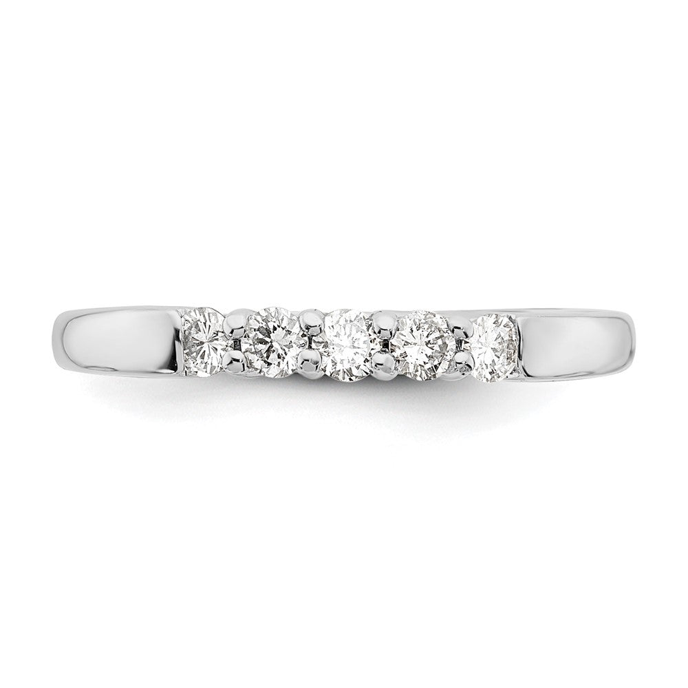 14K White Gold 5-Stone Shared Prong (Holds 5-2.3mm Round) Diamond Band Mounting