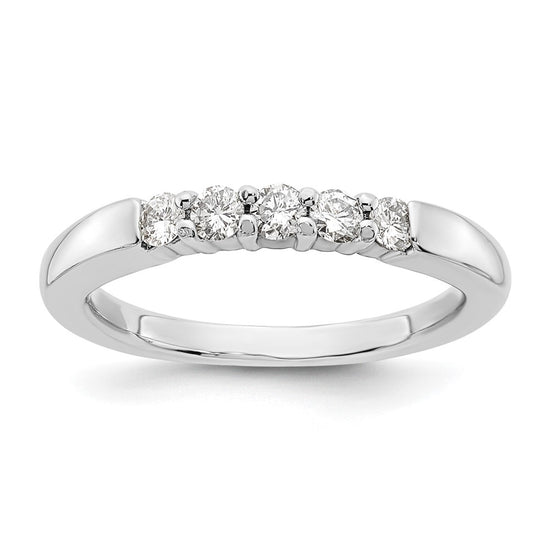 14K White Gold 5-Stone Shared Prong (Holds 5-2.3mm Round) Diamond Band Mounting