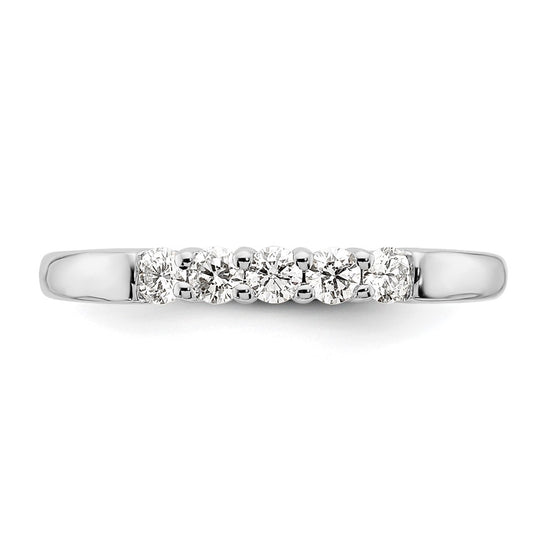 14K White Gold 5-Stone Shared Prong (Holds 5-2.5mm Round) Diamond Band Mounting