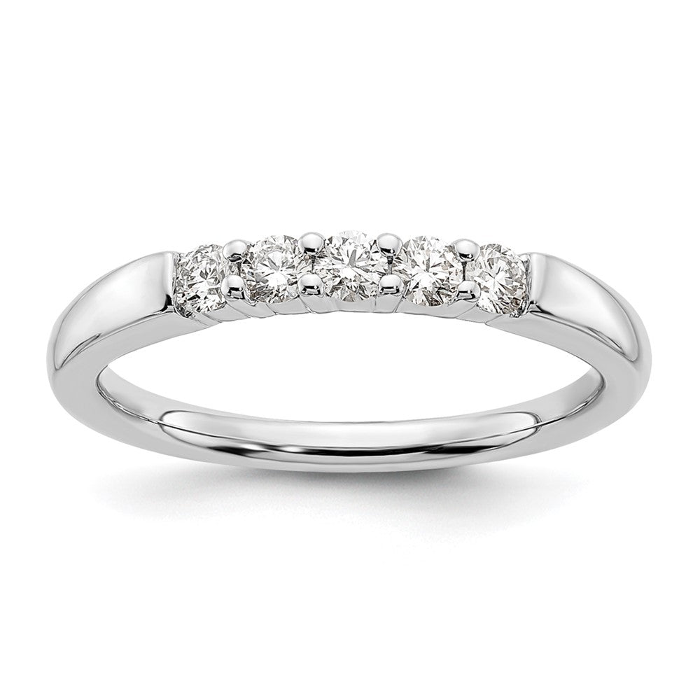 14K White Gold 5-Stone Shared Prong (Holds 5-2.5mm Round) Diamond Band Mounting