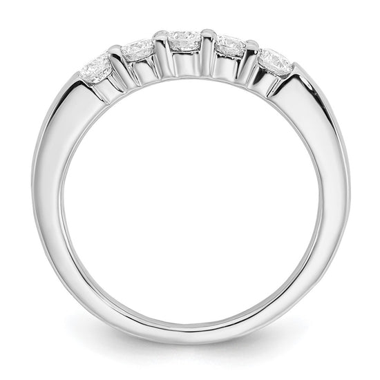 14K White Gold 5-Stone Shared Prong (Holds 5-2.9mm Round) Diamond Band Mounting