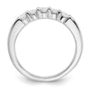 14K White Gold 5-Stone Shared Prong (Holds 5-2.9mm Round) Diamond Band Mounting