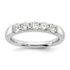 14K White Gold 5-Stone Shared Prong (Holds 5-3.4mm Round) Diamond Band Mounting