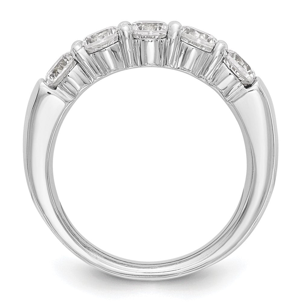 14K White Gold 5-Stone Shared Prong (Holds 5-3.8mm Round) Diamond Band Mounting