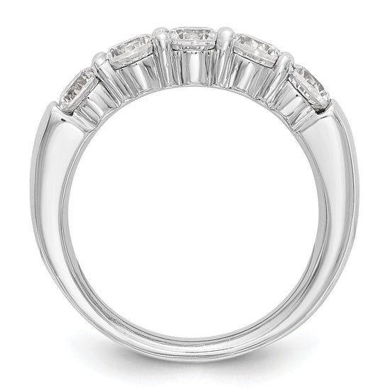 14K White Gold 5-Stone Shared Prong (Holds 5-3.8mm Round) Diamond Band Mounting