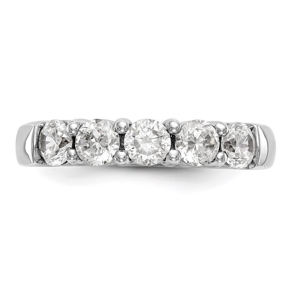 14K White Gold 5-Stone Shared Prong (Holds 5-3.8mm Round) Diamond Band Mounting