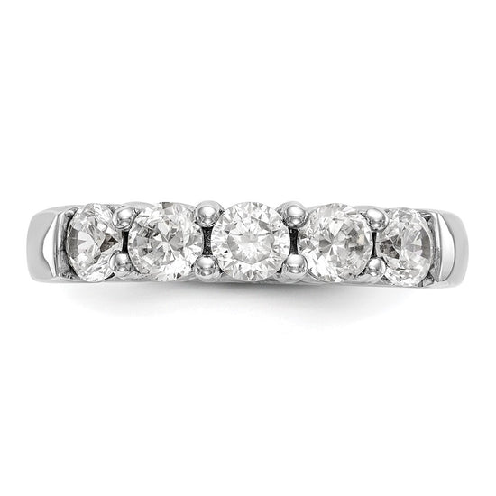 14K White Gold 5-Stone Shared Prong (Holds 5-3.8mm Round) Diamond Band Mounting