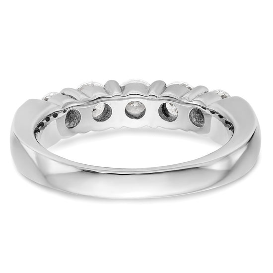 14K White Gold 5-Stone Shared Prong (Holds 5-2.3mm Round) Diamond Band Mounting