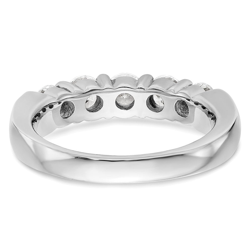 14K White Gold 5-Stone Shared Prong (Holds 5-2.9mm Round) Diamond Band Mounting