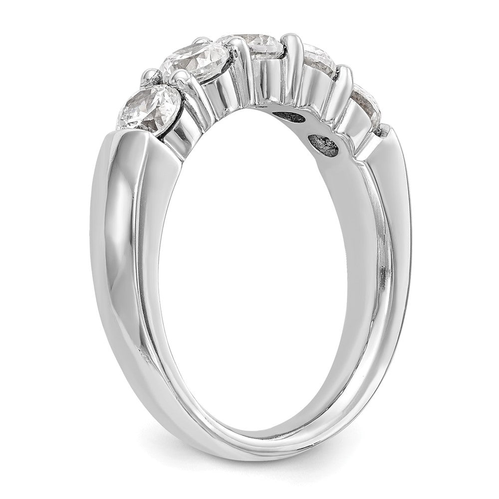 14K White Gold 5-Stone Shared Prong (Holds 5-2.9mm Round) Diamond Band Mounting