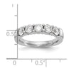 14K White Gold 5-Stone Shared Prong (Holds 5-3.8mm Round) Diamond Band Mounting