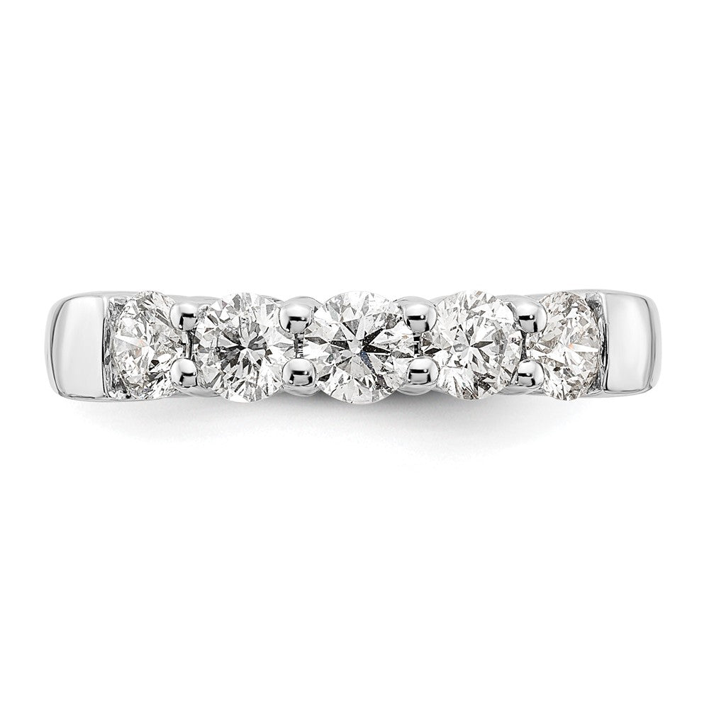 14K White Gold 5-Stone Shared Prong (Holds 5-4.1mm Round) Diamond Band Mounting