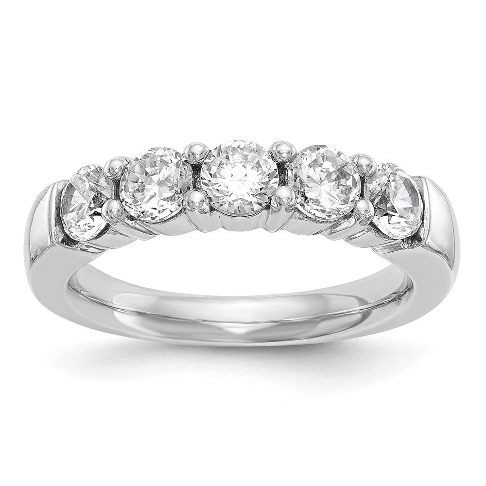14K White Gold 5-Stone Shared Prong (Holds 5-4.1mm Round) Diamond Band Mounting