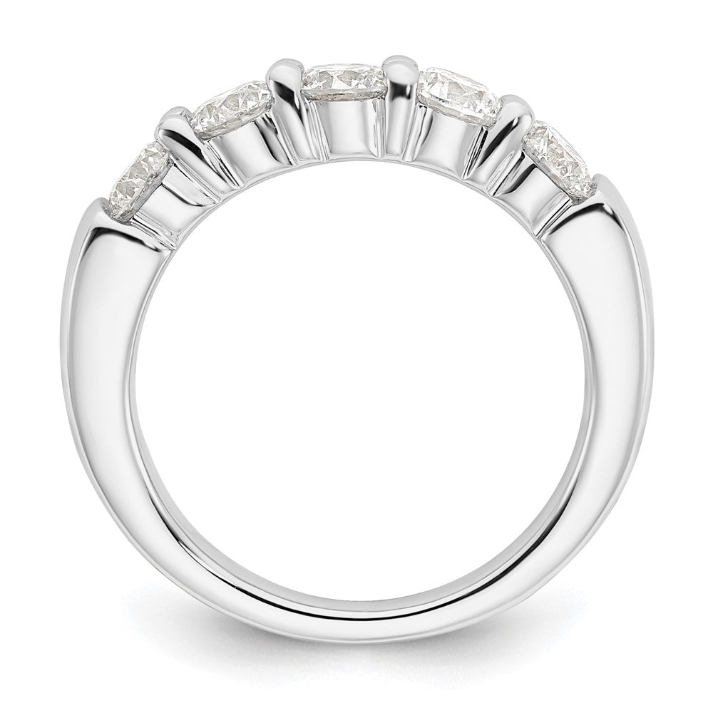 14K White Gold 5-Stone Shared Prong (Holds 5-4.3mm Round) Diamond Band Mounting