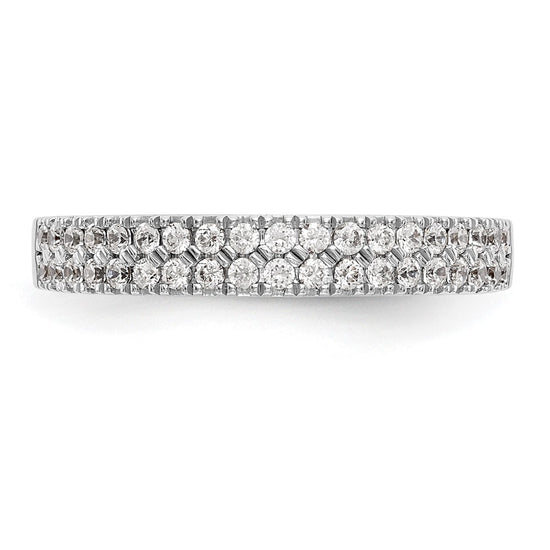 14k White Gold 3/8 carat Lab Grown Diamond VS/SI+ G+ Complete Double Row Band