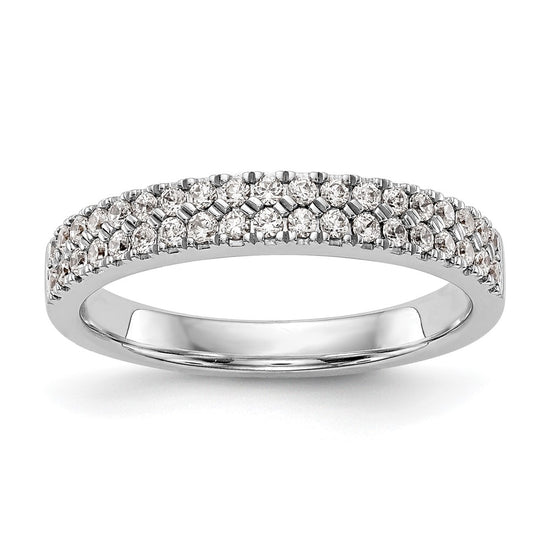 14k White Gold 3/8 carat Lab Grown Diamond VS/SI+ G+ Complete Double Row Band