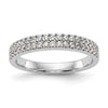 14k White Gold 3/8 carat Lab Grown Diamond VS/SI+ G+ Complete Double Row Band