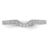 14k White Gold 1/8 carat Diamond Contoured Complete Wedding Band