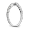 14k White Gold 1/8 carat Diamond Contoured Complete Wedding Band