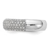 14K White Gold Pave 3/4 carat Complete Diamond Band
