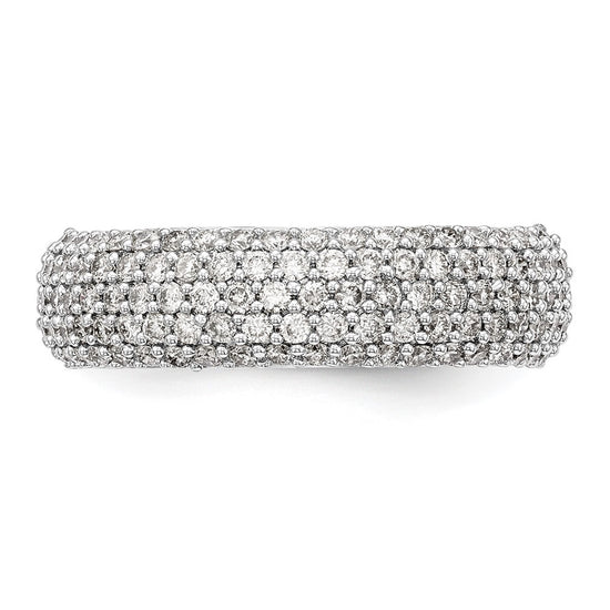 14K White Gold Pave 3/4 carat Complete Diamond Band
